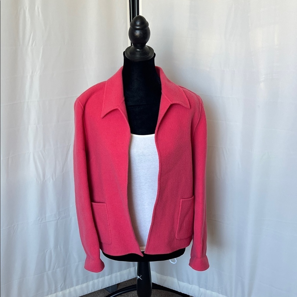 Pendleton Wool Pink Open-Front Blazer Jacket